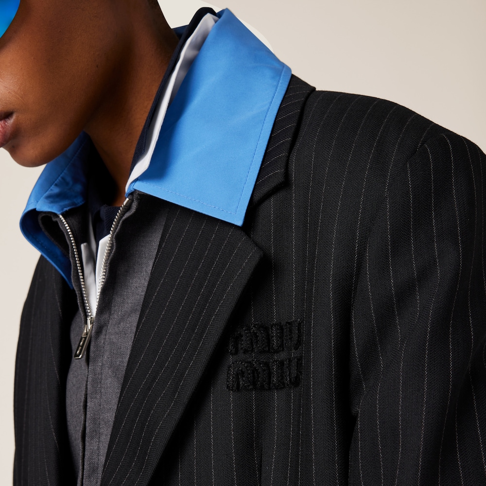 Single-breasted pinstripe jacket