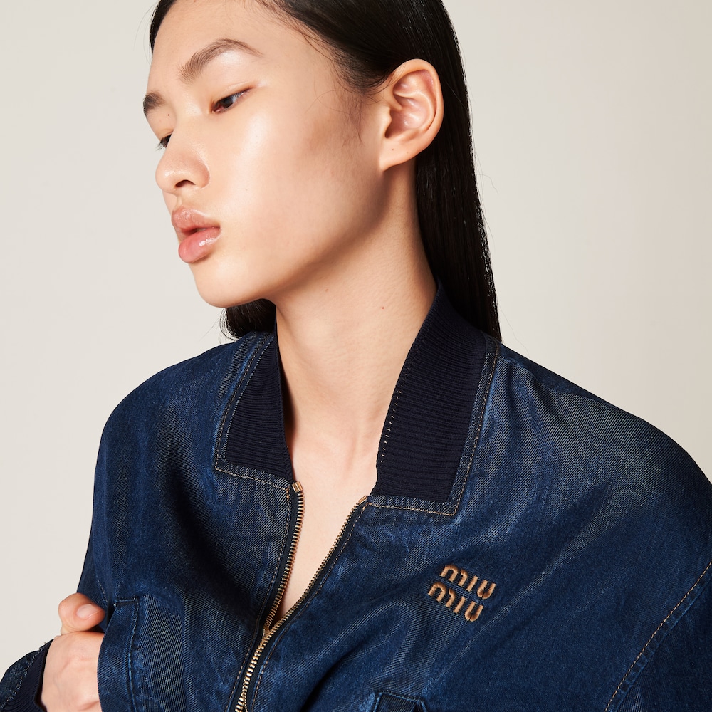 Denim blouson jacket