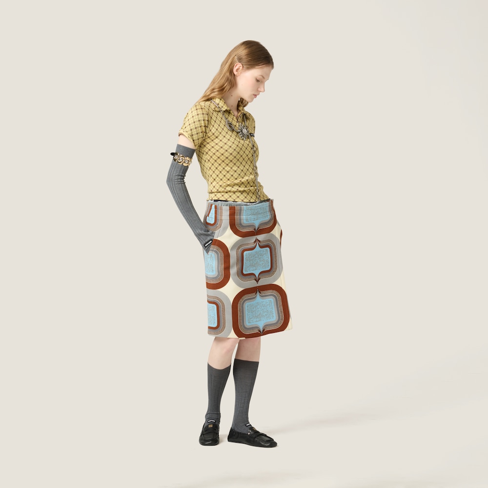 Printed natté skirt