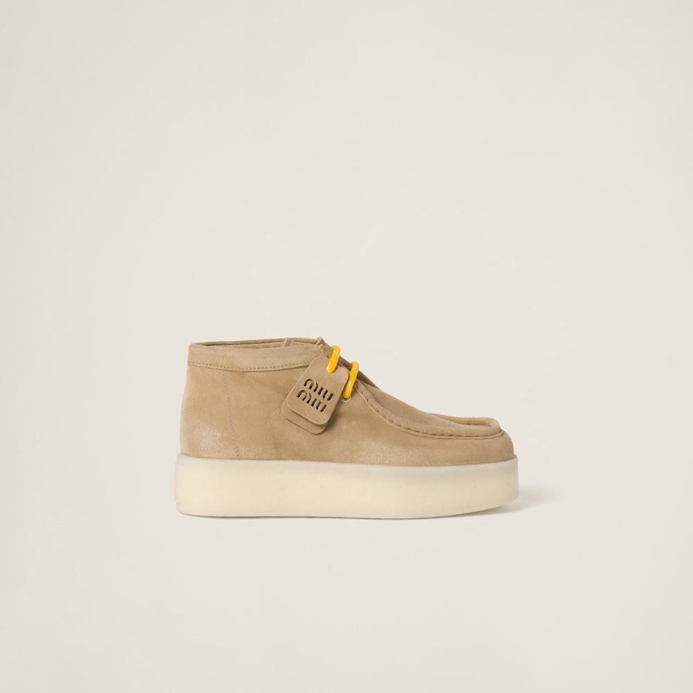 Suede delave wedge ankle boots