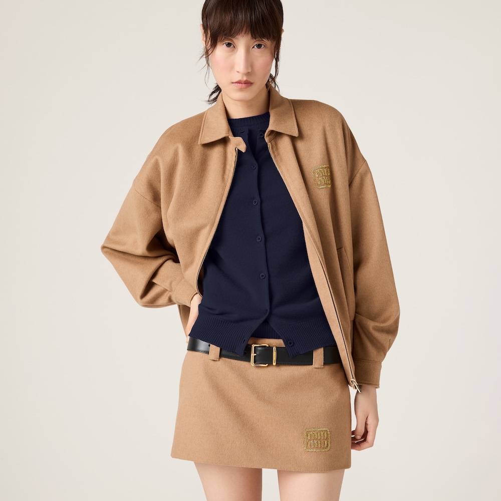 Camel-hair miniskirt