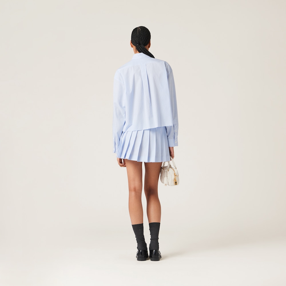 Gingham check poplin shirt