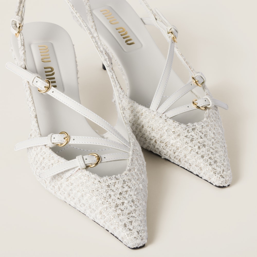 Fabric slingbacks with straps