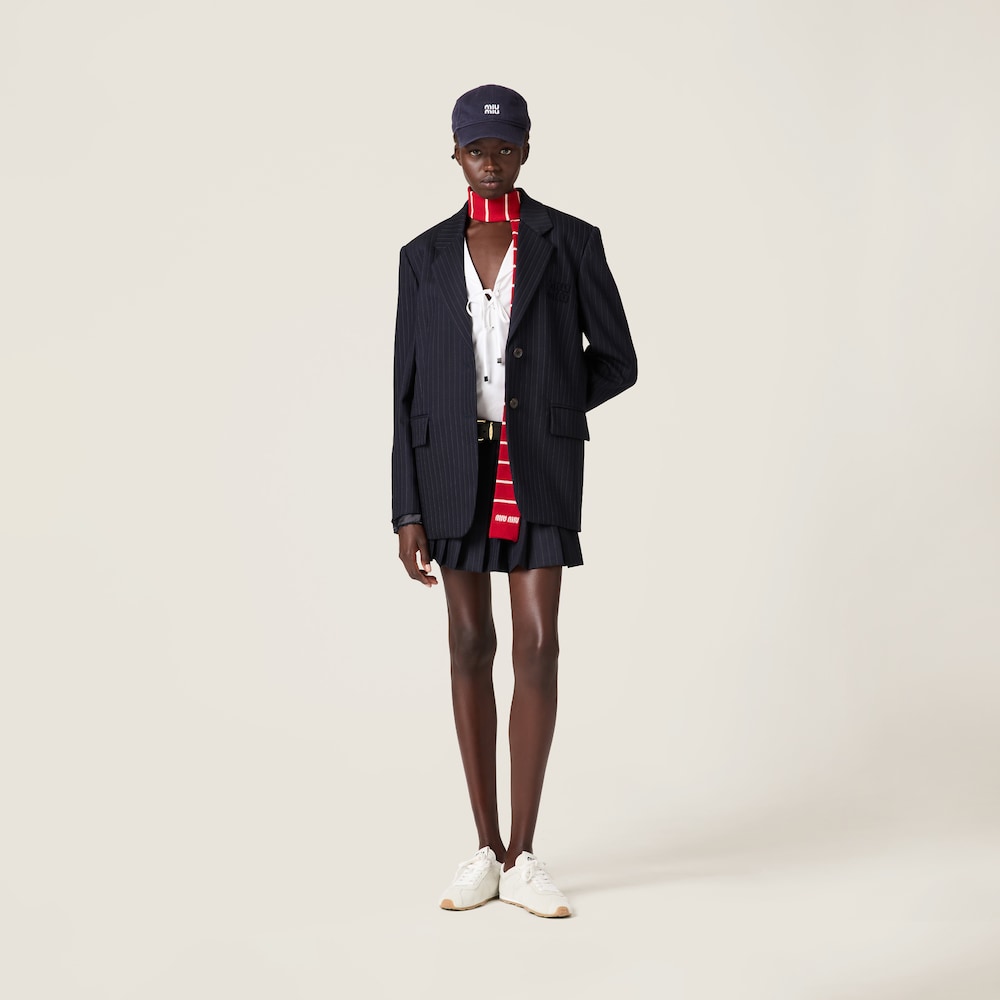 Single-breasted pinstripe jacket