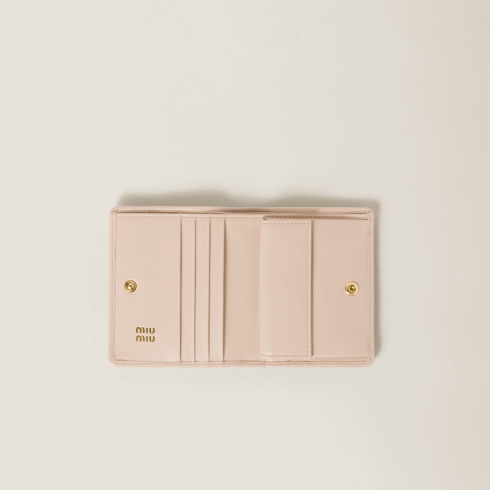 Small matelassé nappa leather wallet
