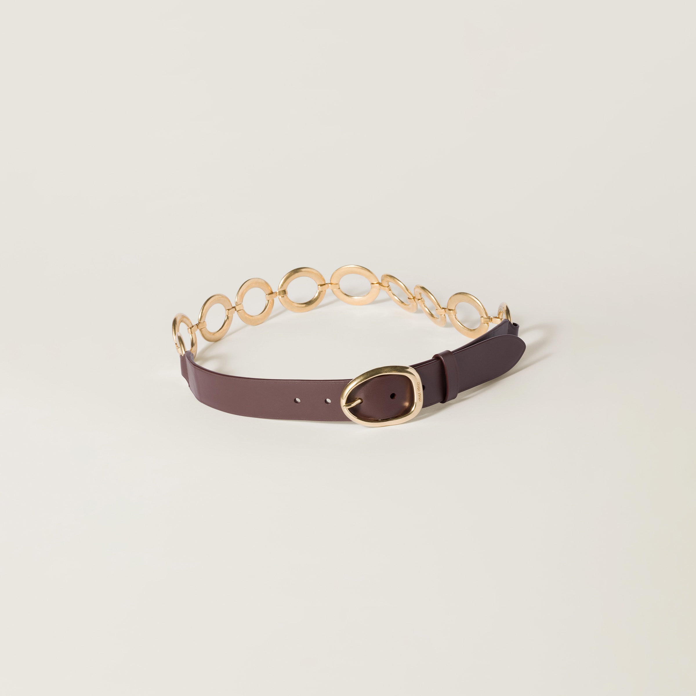 Leather and metal belt