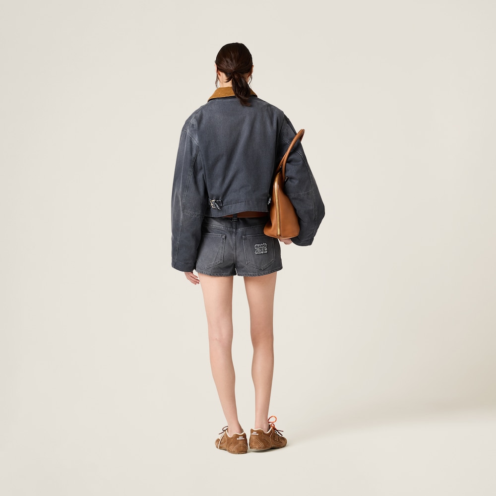 Washed drill shorts