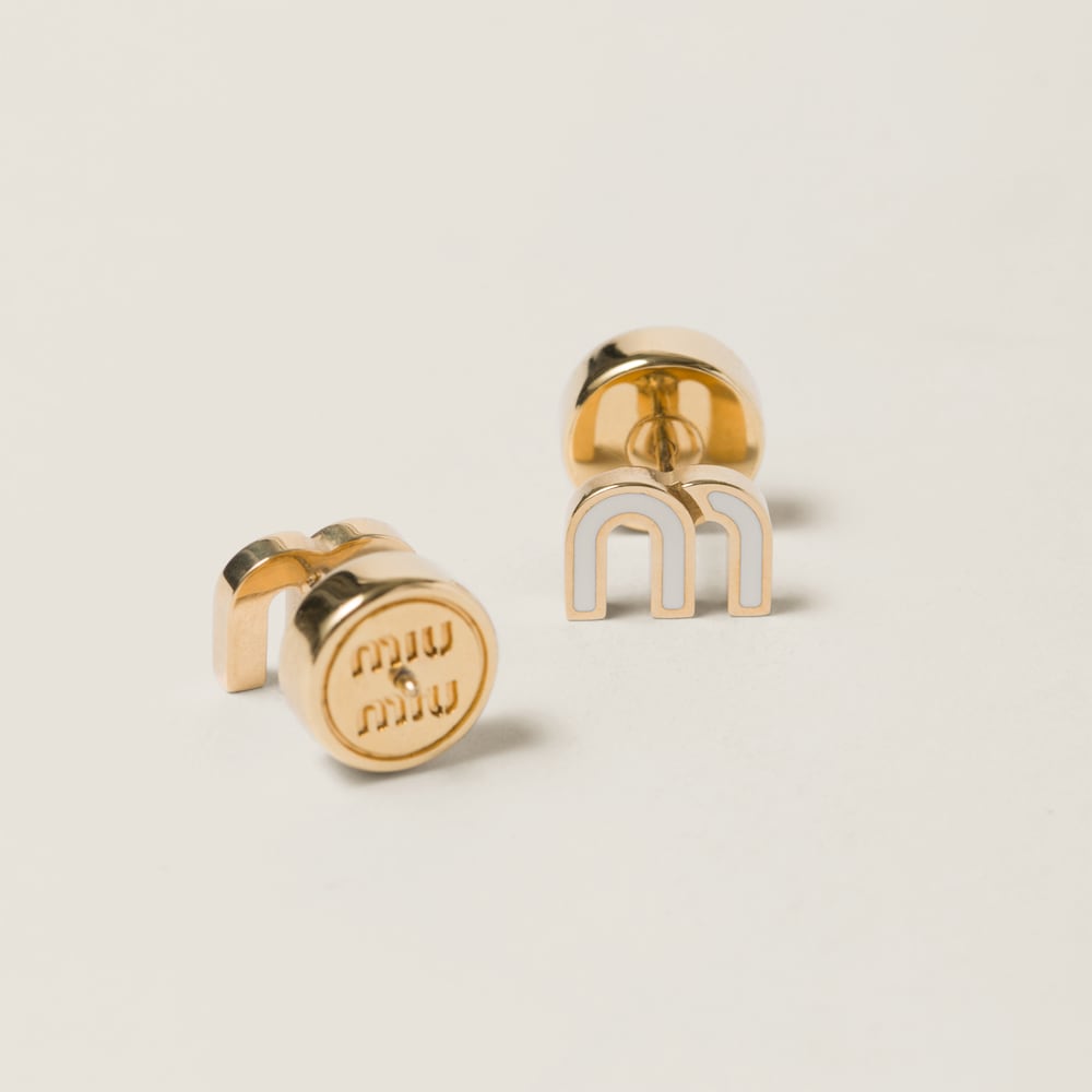 Enameled metal earrings
