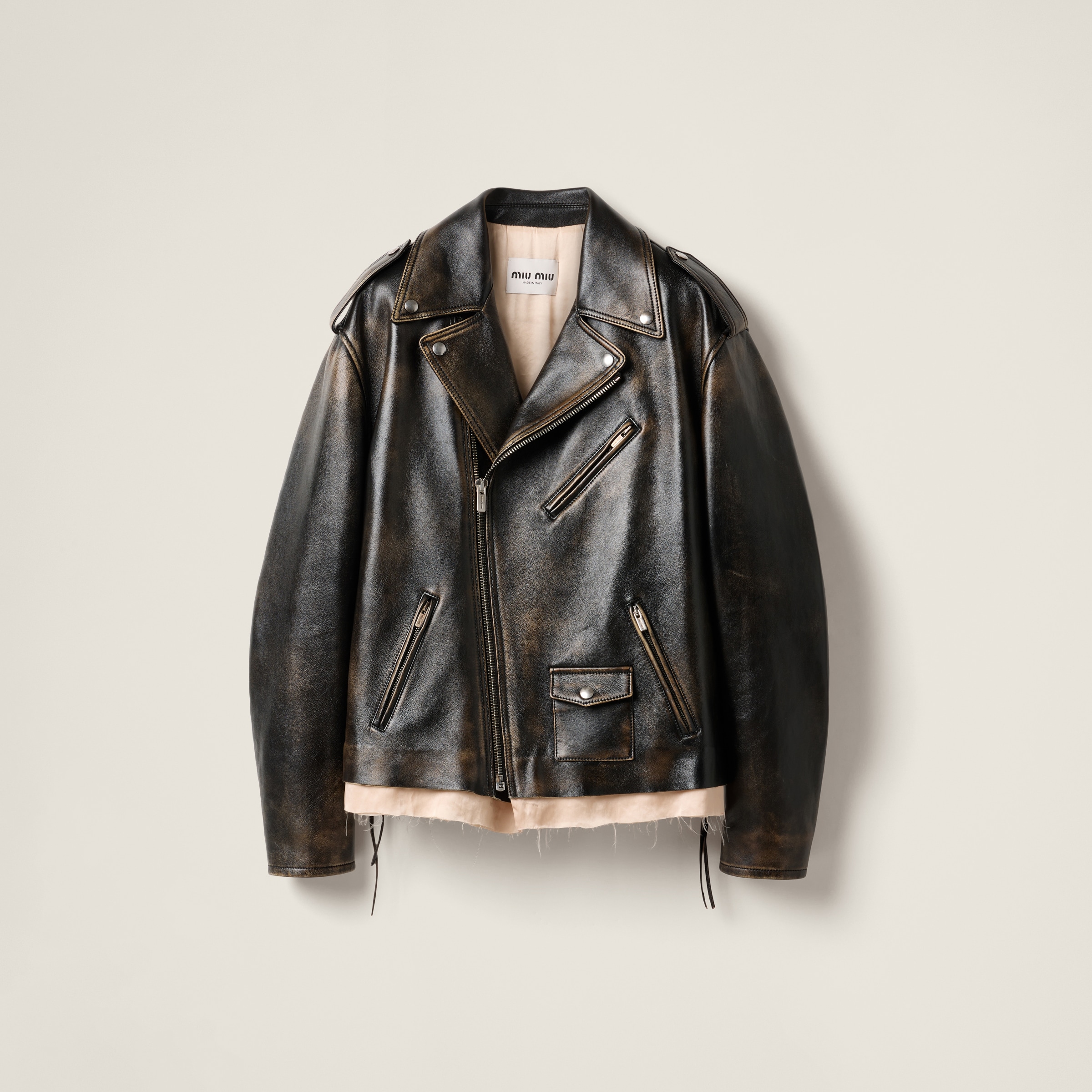 Nappa leather biker jacket