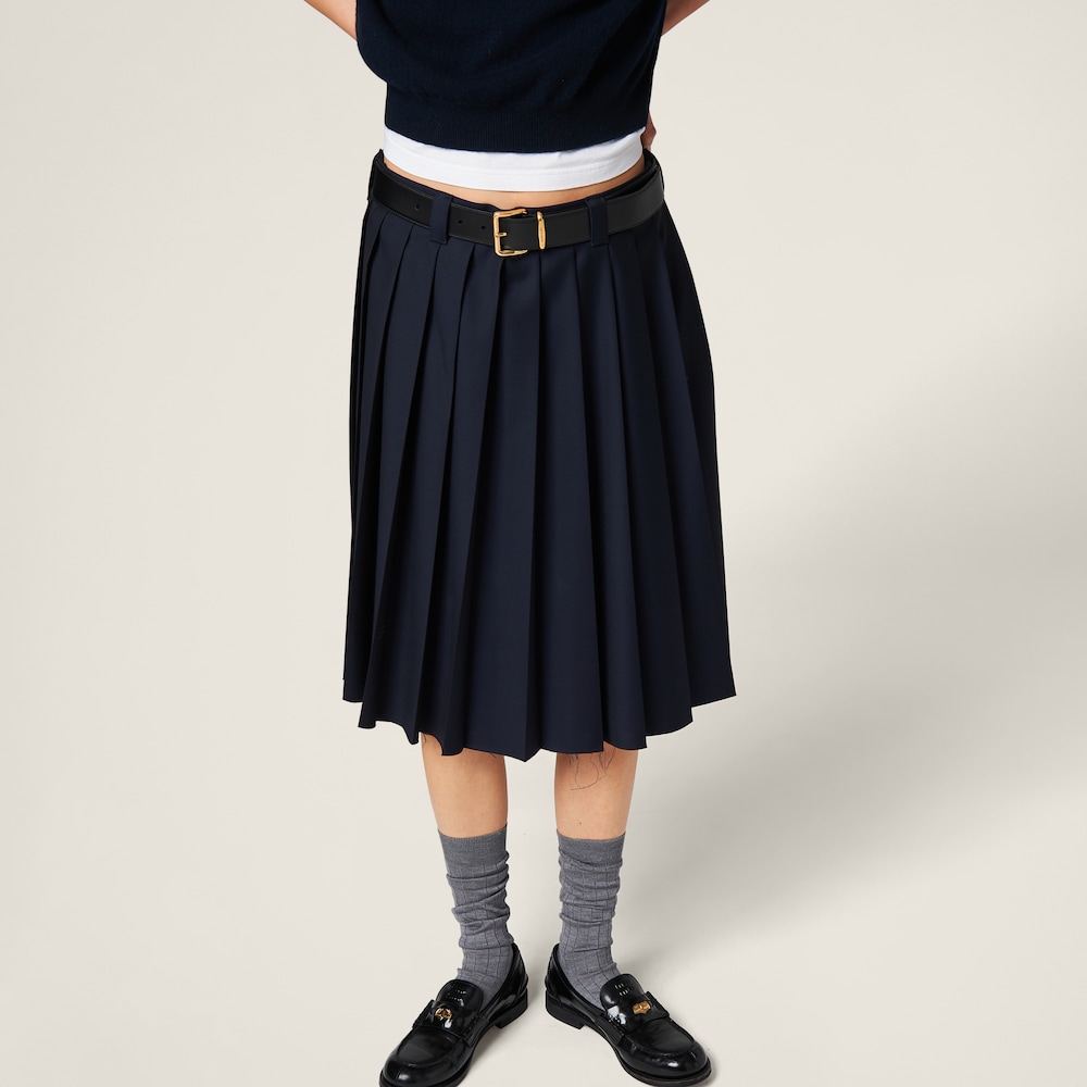 Pleated Batavia skirt