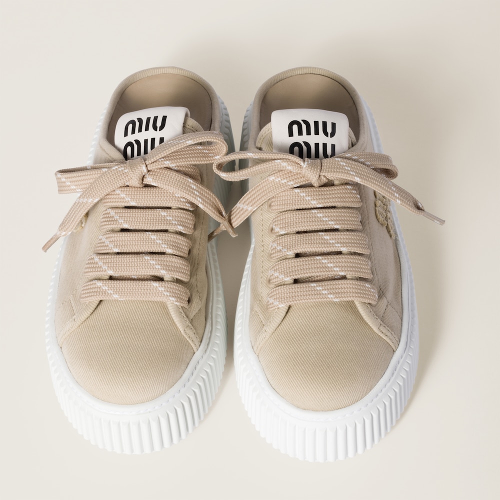 Denim sneaker mules