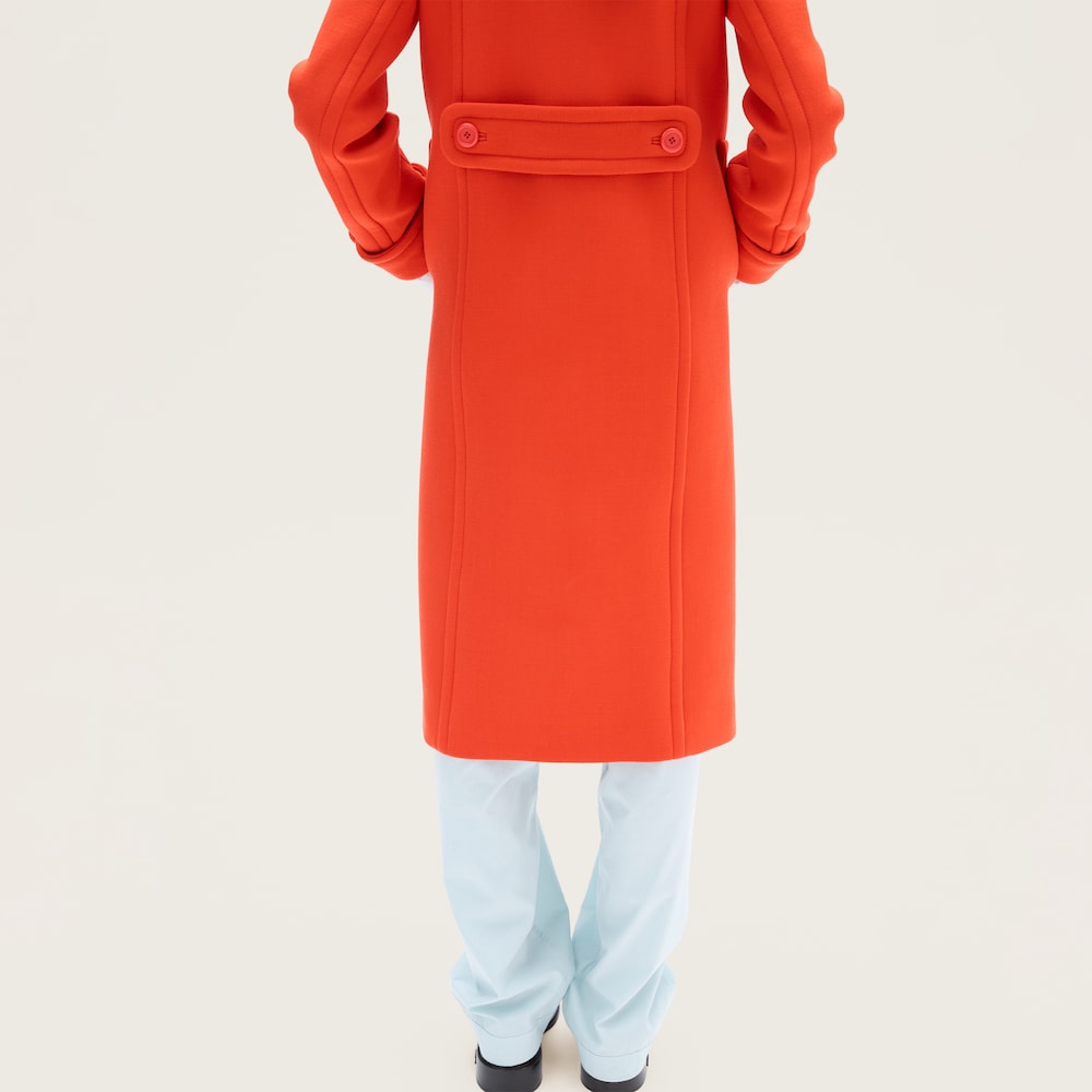 Natté toile double-breasted coat