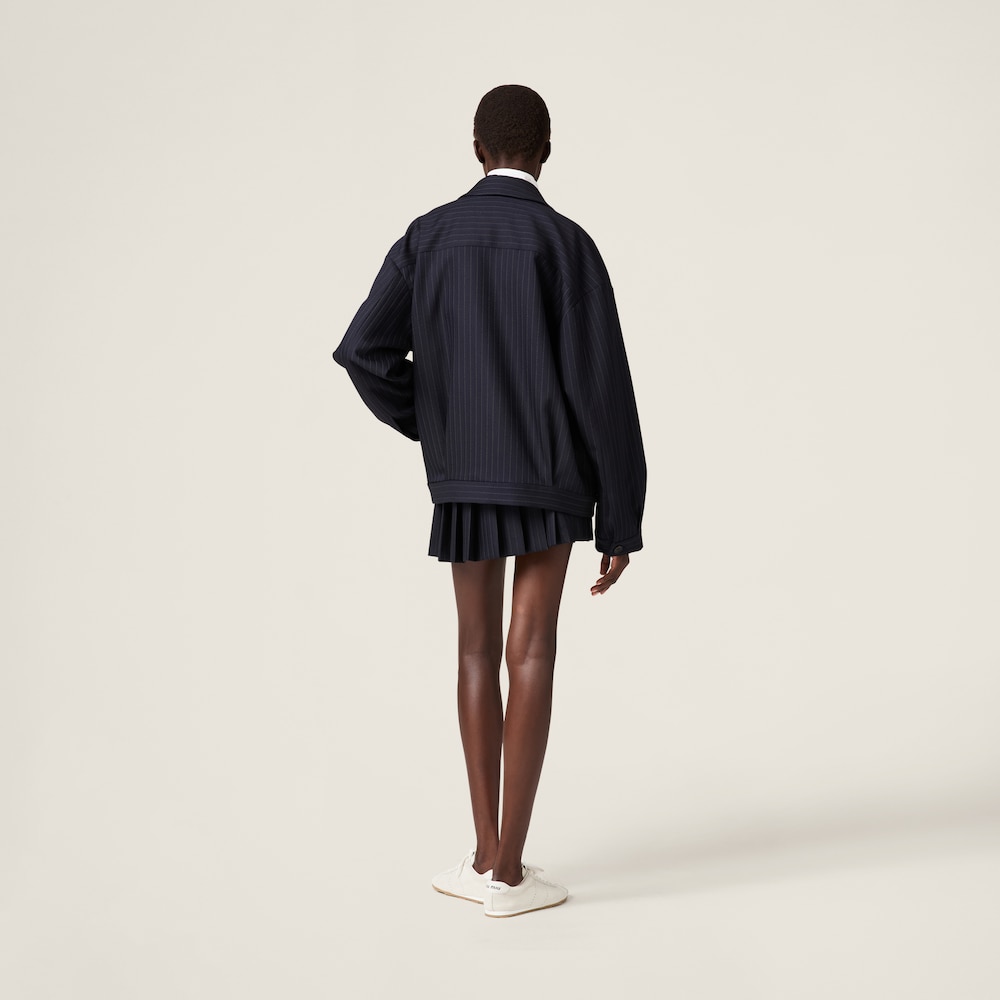 Pinstripe blouson jacket