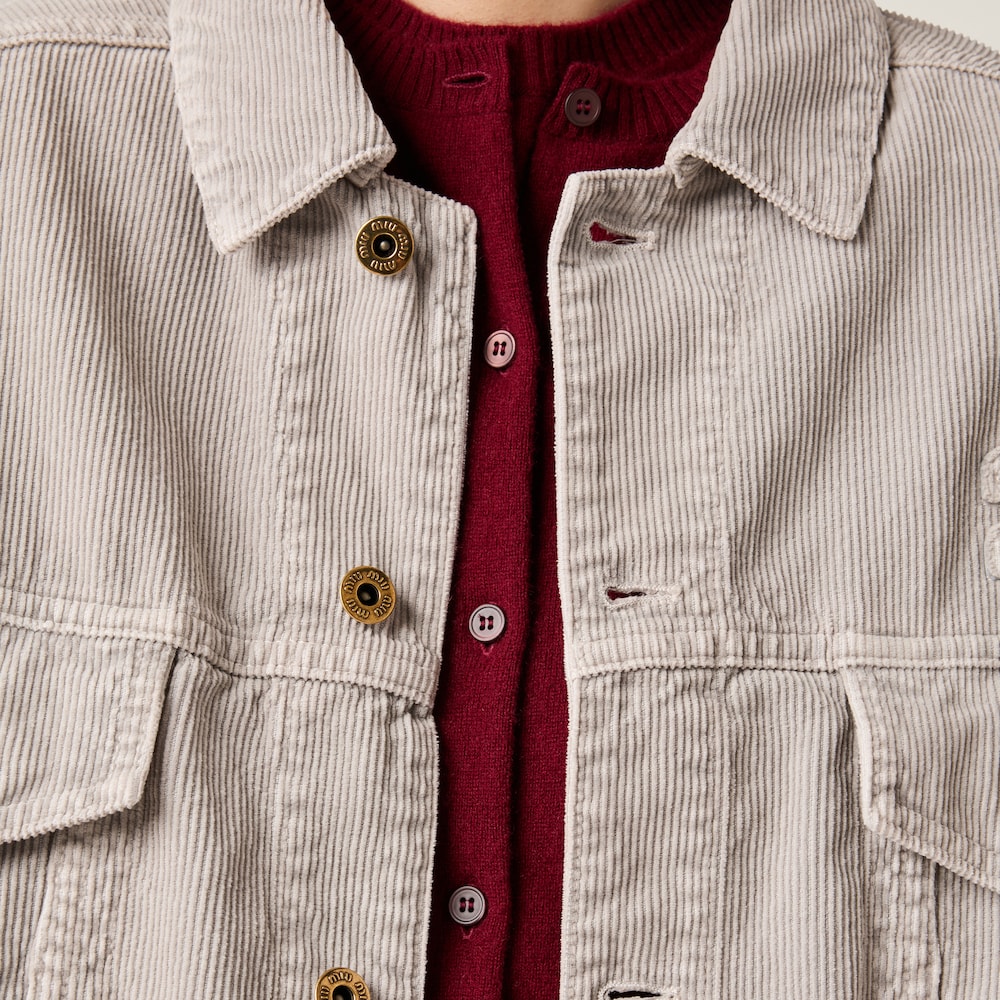 Washed velvet blouson jacket