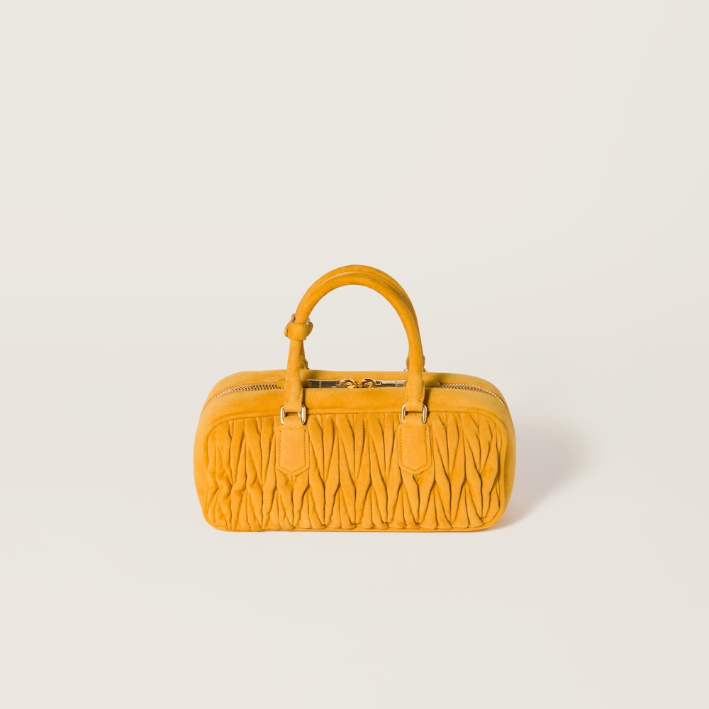Arcadie matelassé suede bag