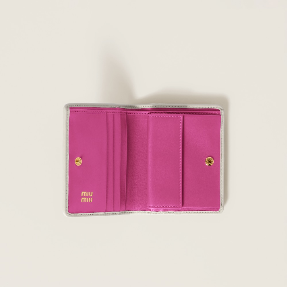 Small matelassé nappa leather wallet