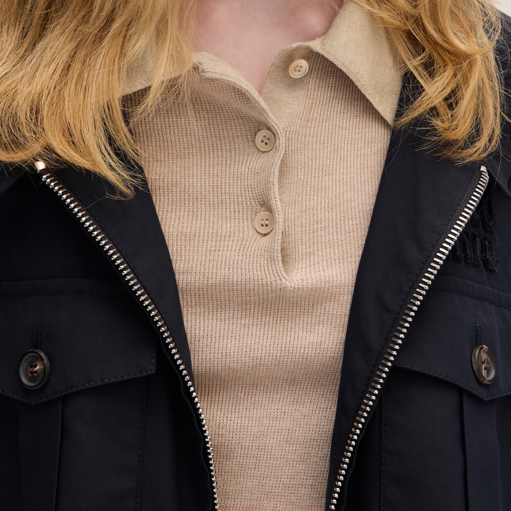 Cotton knit polo shirt