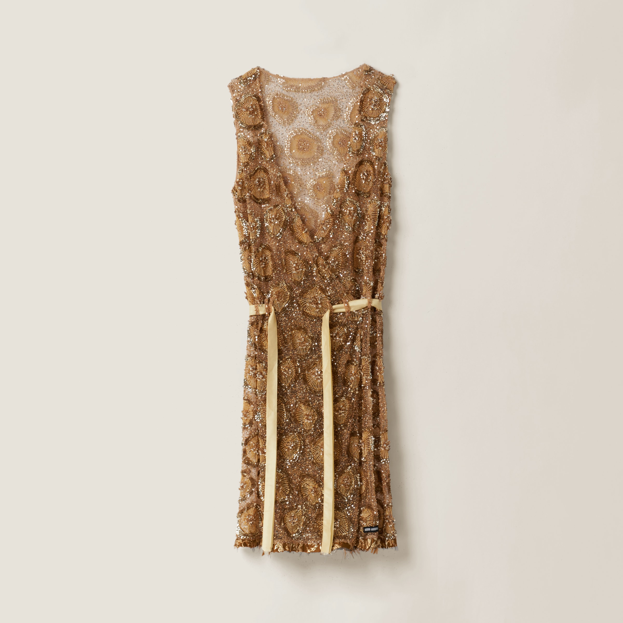 Tulle dress with floral embroidery