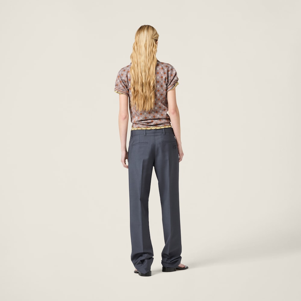 Silk knit polo shirt