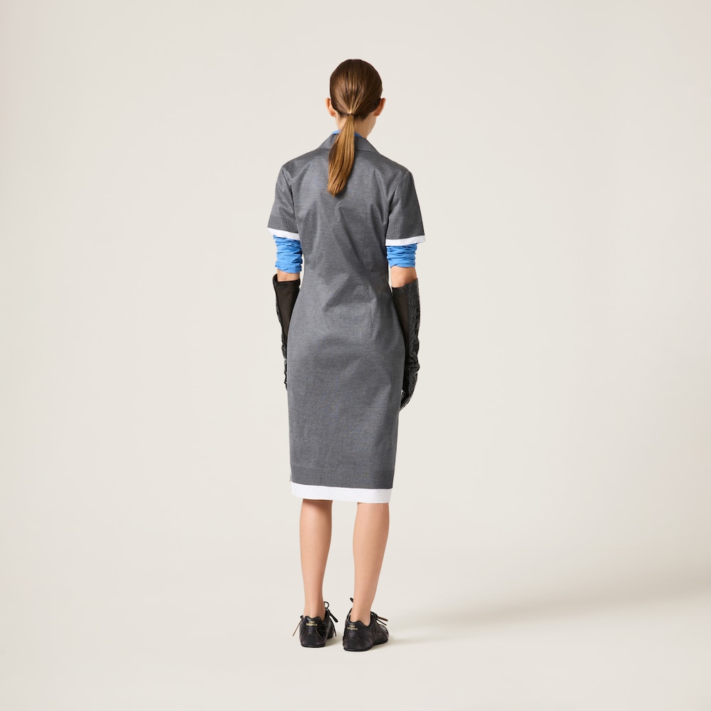 Knit and poplin dress