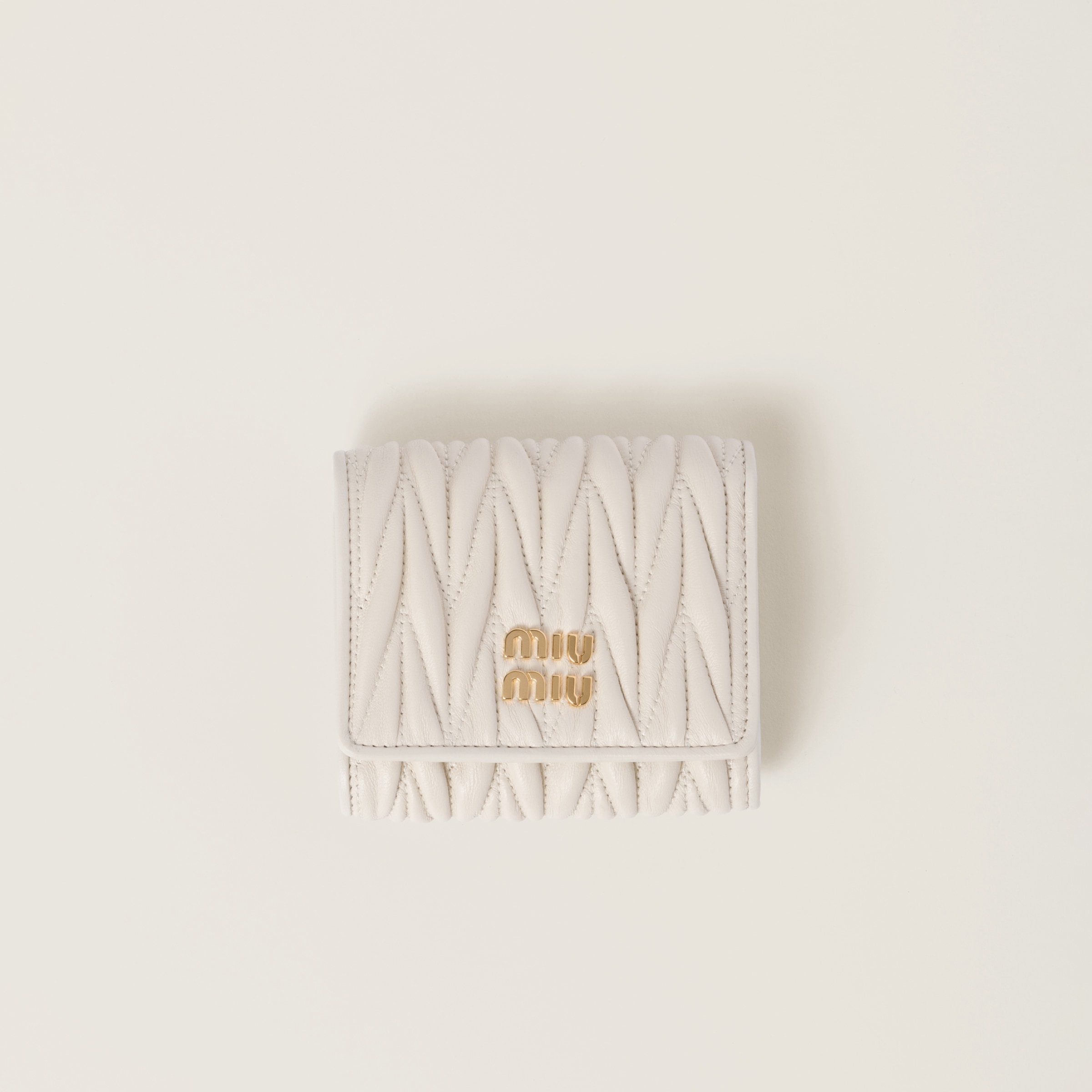 Small matelassé nappa leather wallet