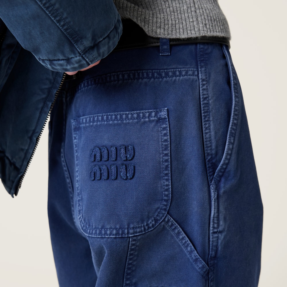 Garment-dyed gabardine pants