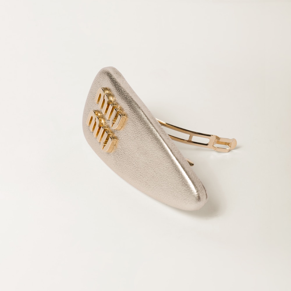 Nappa leather hair clip