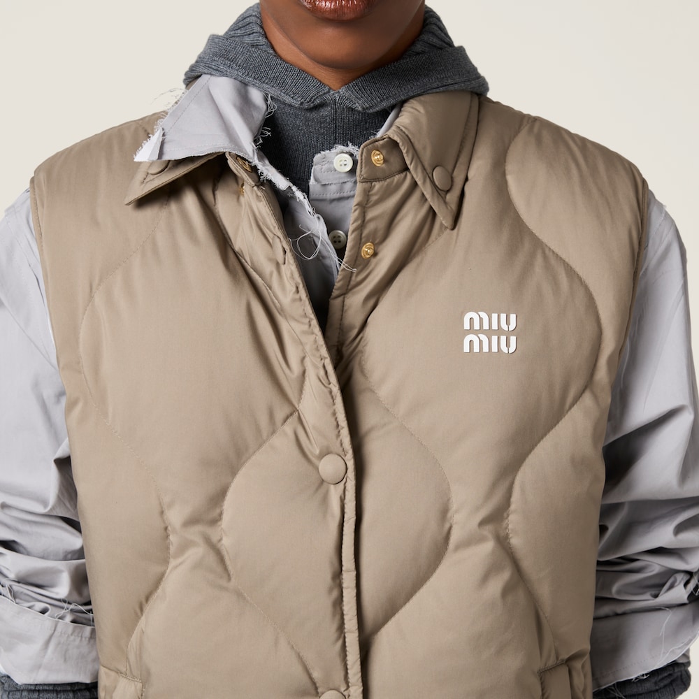 Technical pongee down vest