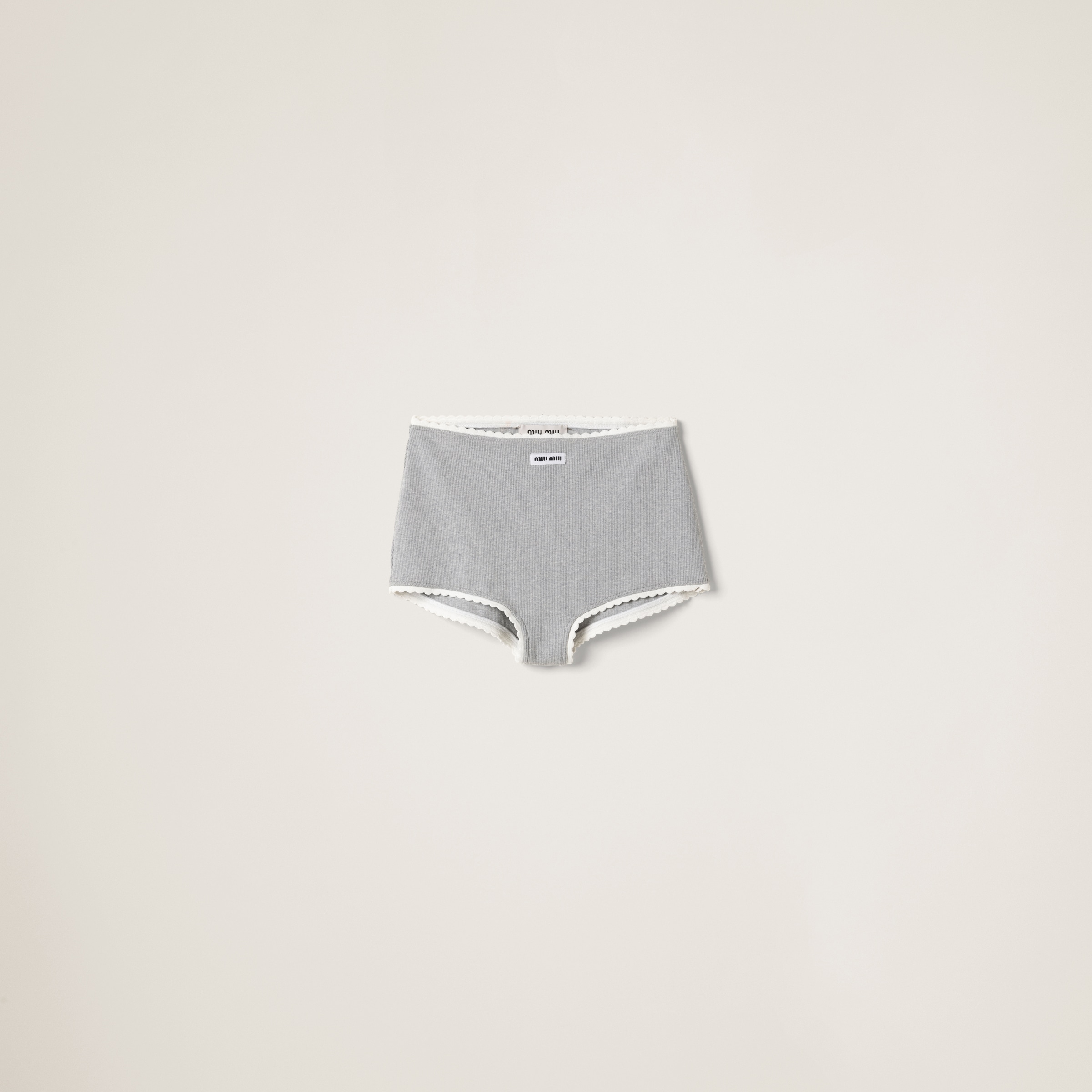 Ribbed knit panties with logo