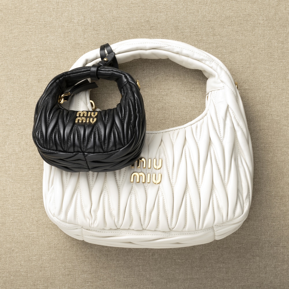 Wander matelassé nappa leather micro hobo bag