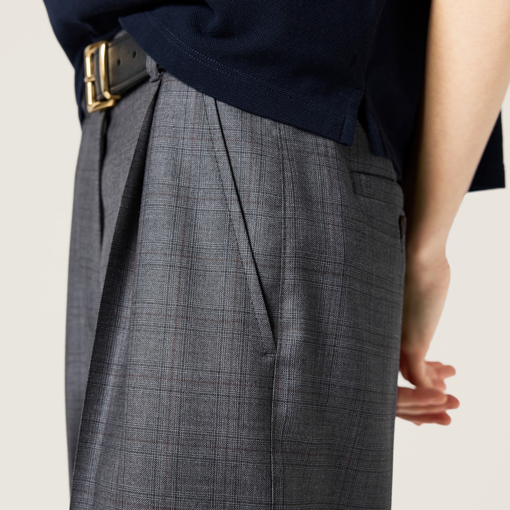 Prince of Wales checked wool pants