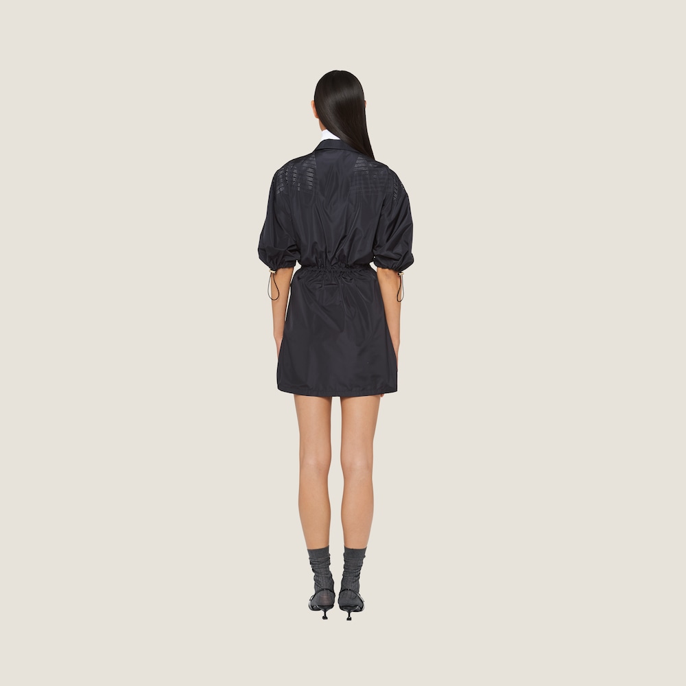 Technical silk mini-dress
