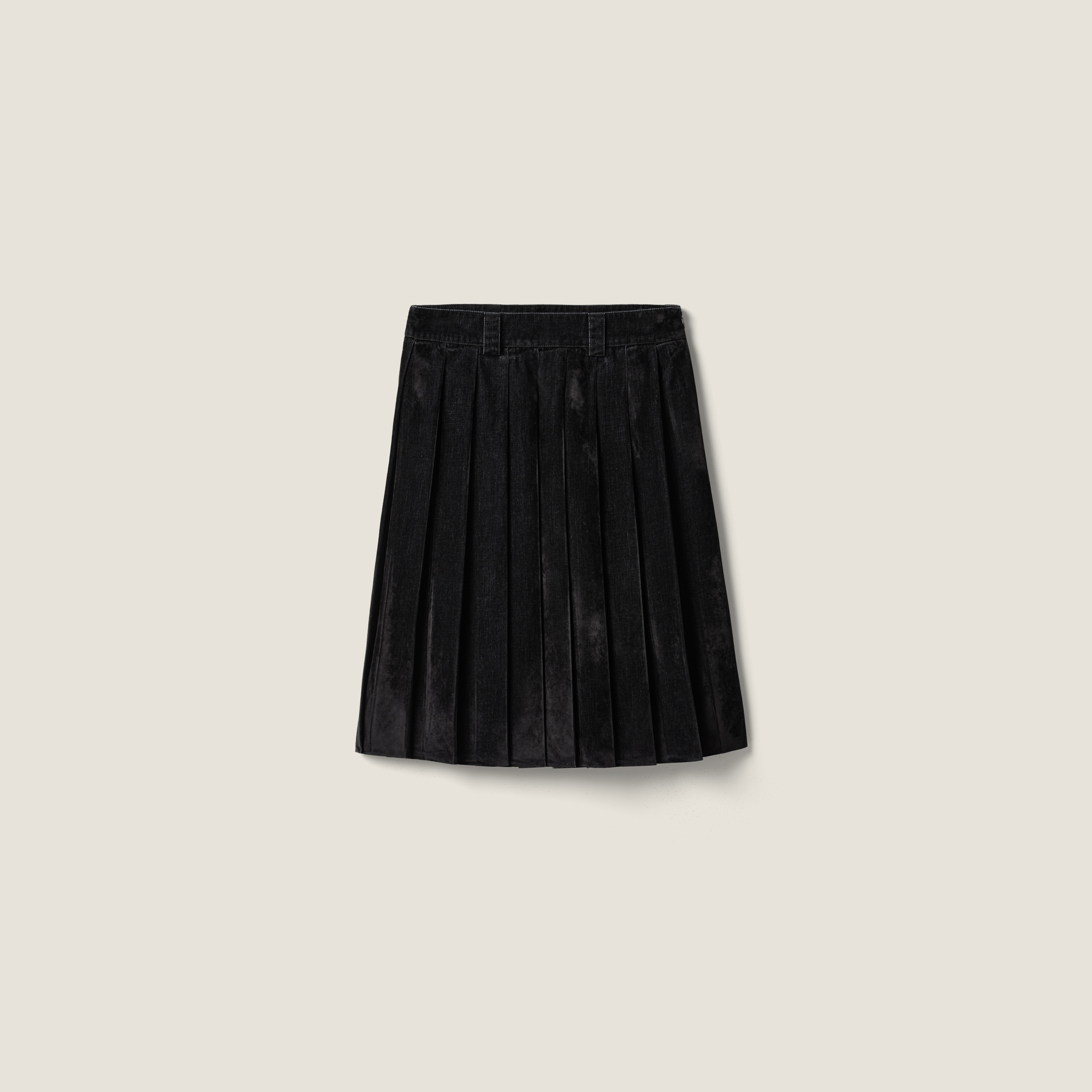 Flocked chambray skirt