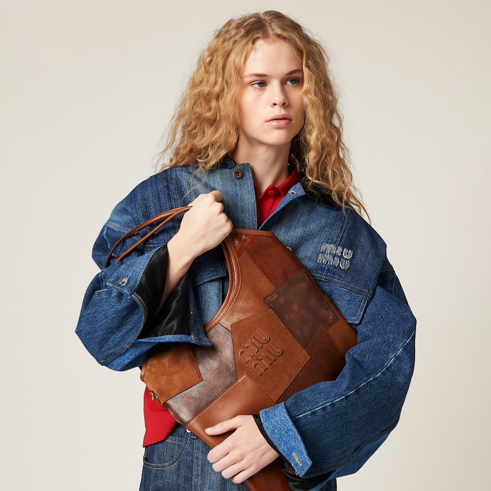IVY leather patchwork bag