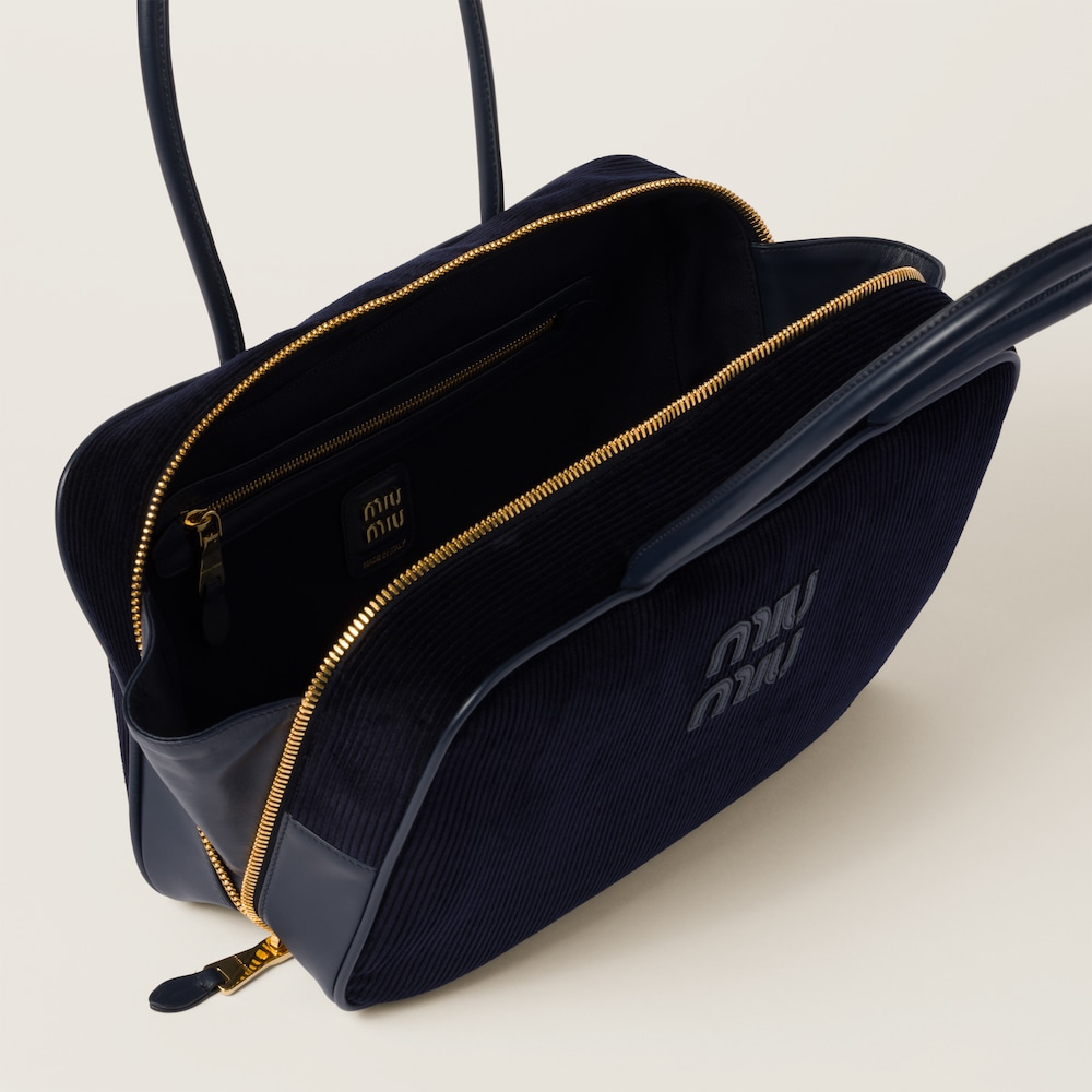 Beau corduroy top-handle bag