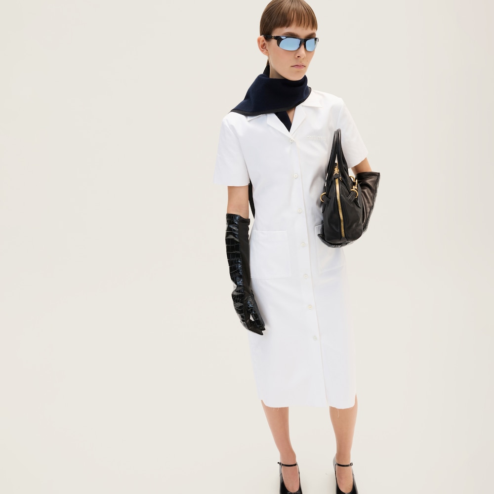 Poplin and jersey dress