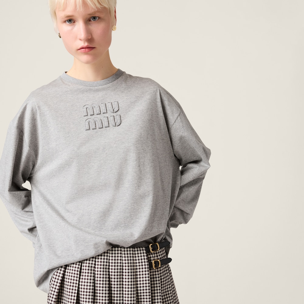 Cotton T-shirt with embroidered logo