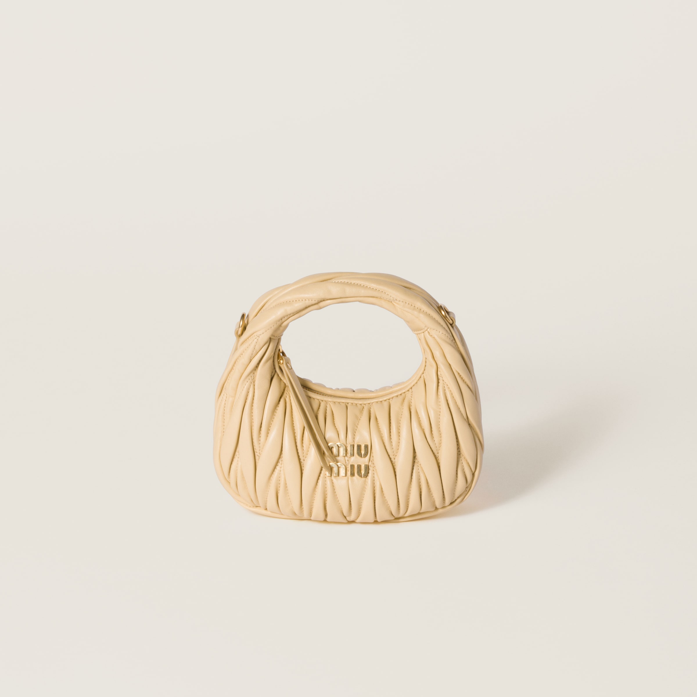 Wander matelassé nappa leather hobo mini-bag