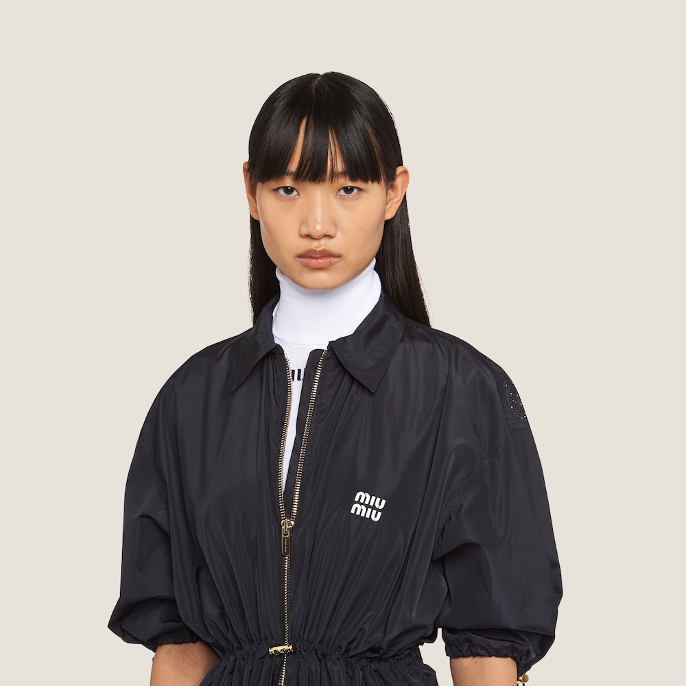Technical silk mini-dress