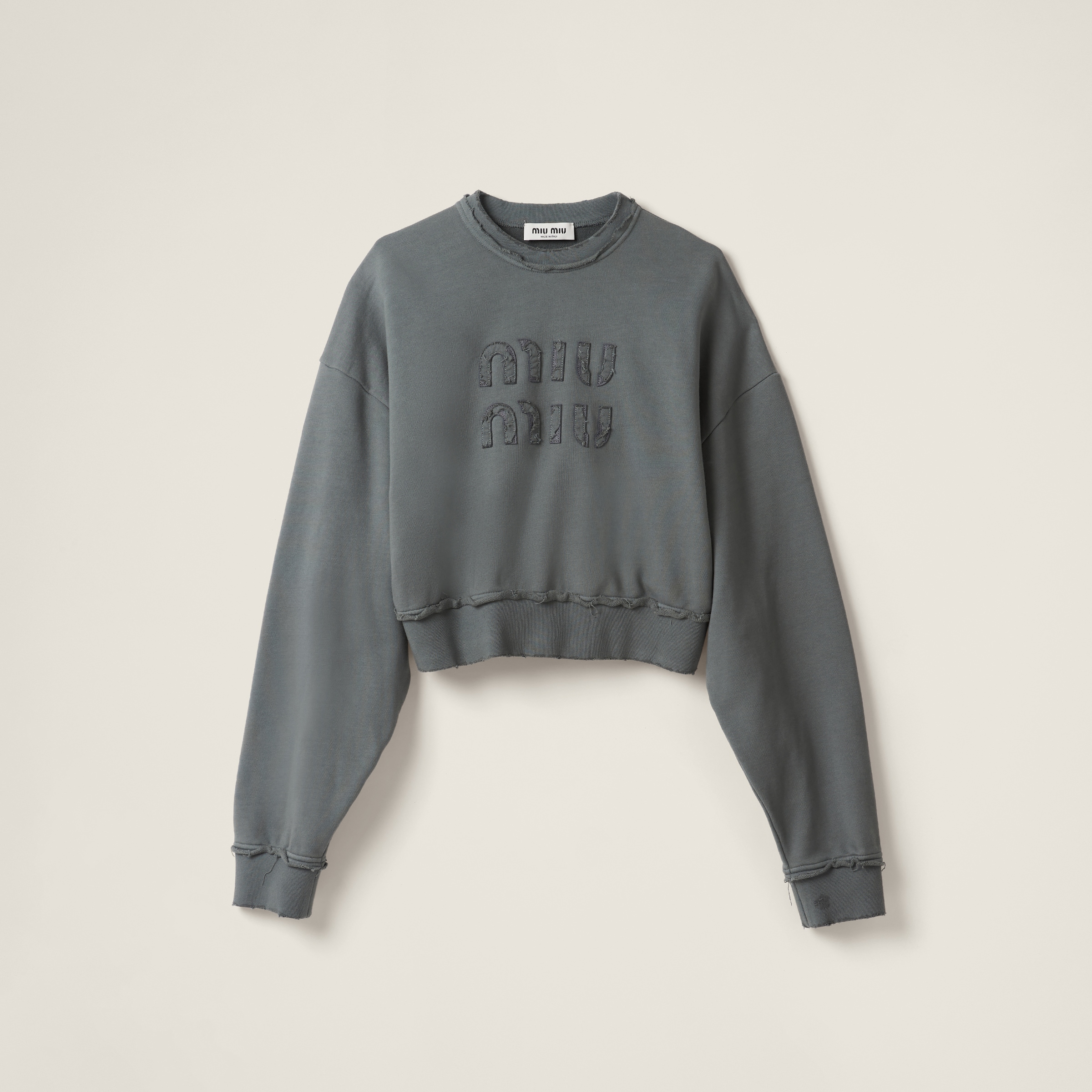 Garment-dyed cotton fleece sweatshirt