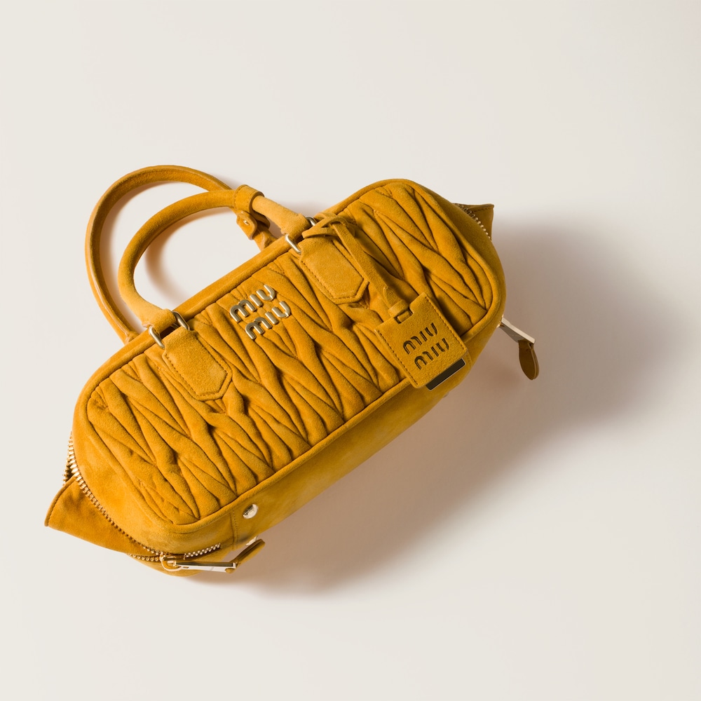 Arcadie matelassé suede bag