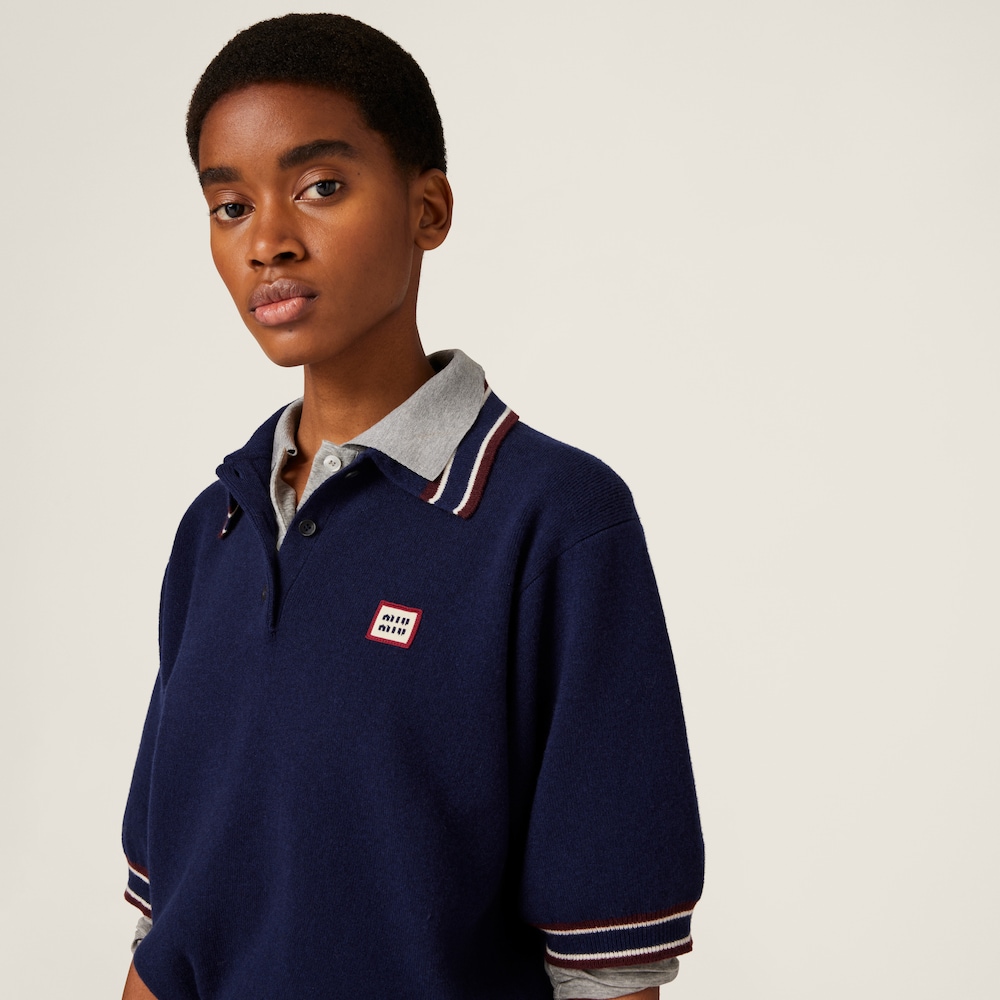 Wool and cashmere polo sweater