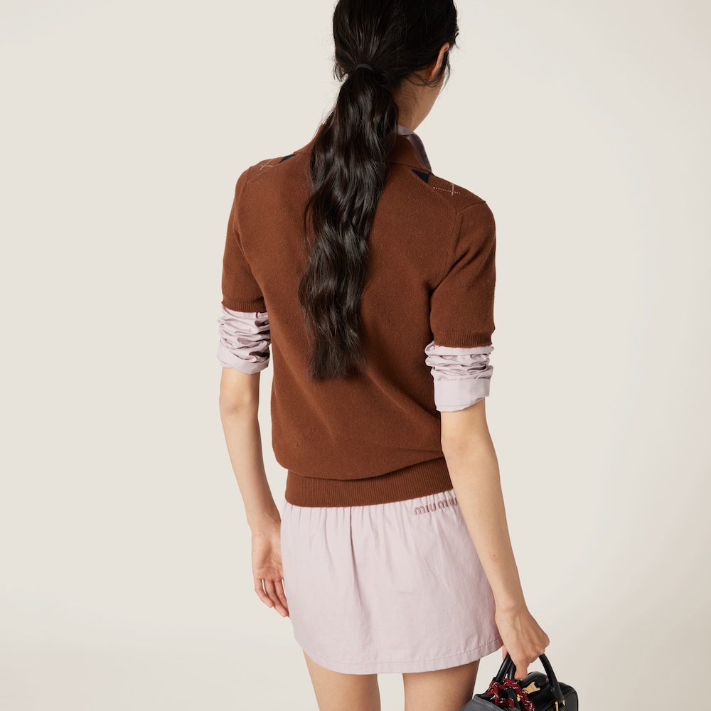 Cashmere knit polo shirt
