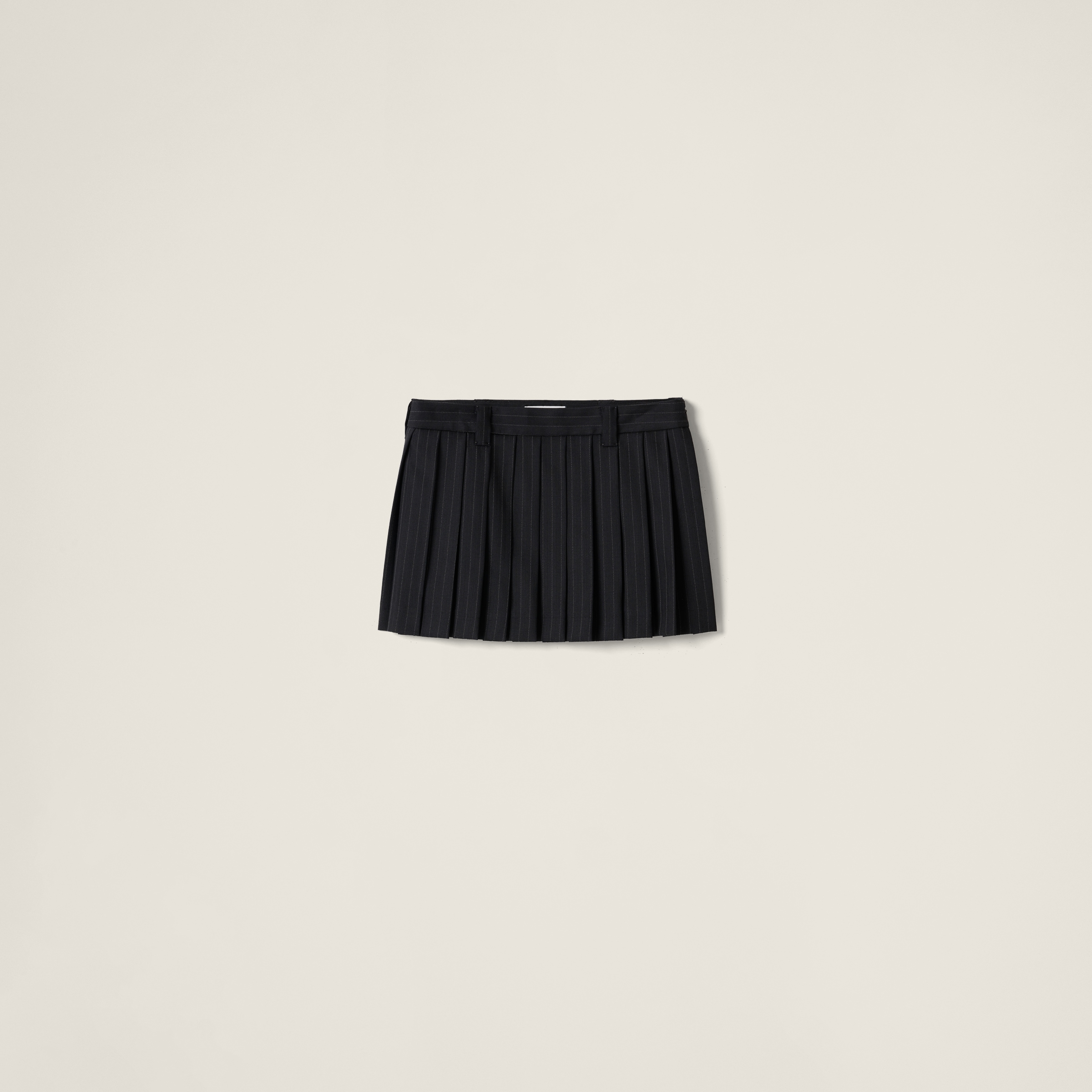 Pleated pinstripe miniskirt