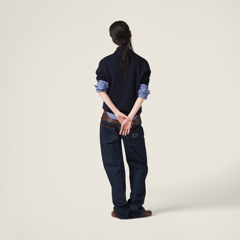 Wool knit polo shirt