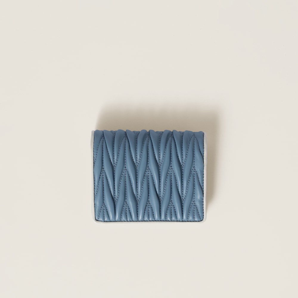 Small matelassé nappa leather wallet