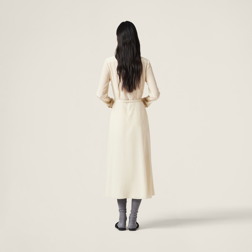 Long crepe de chine dress