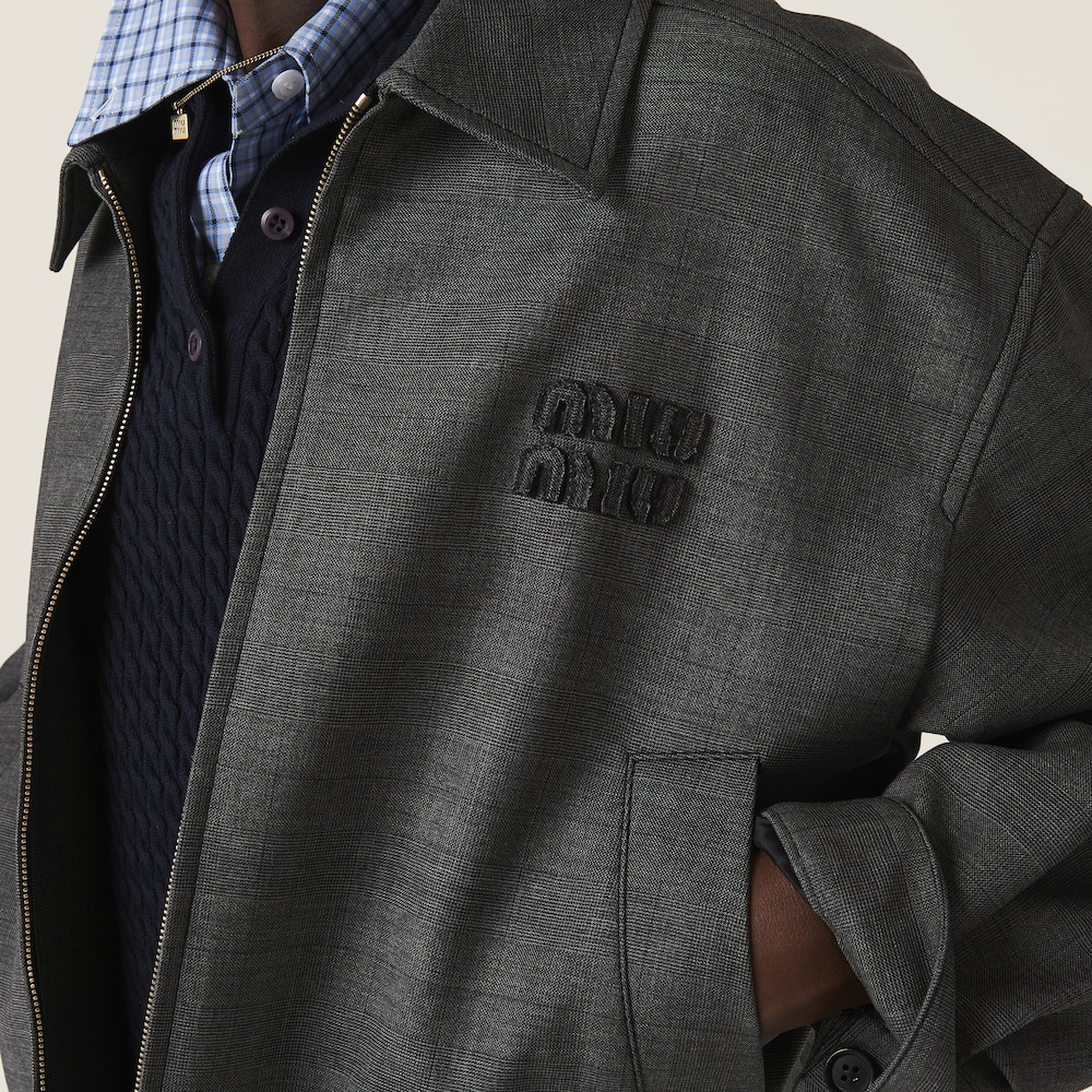 Prince of Wales check blouson jacket
