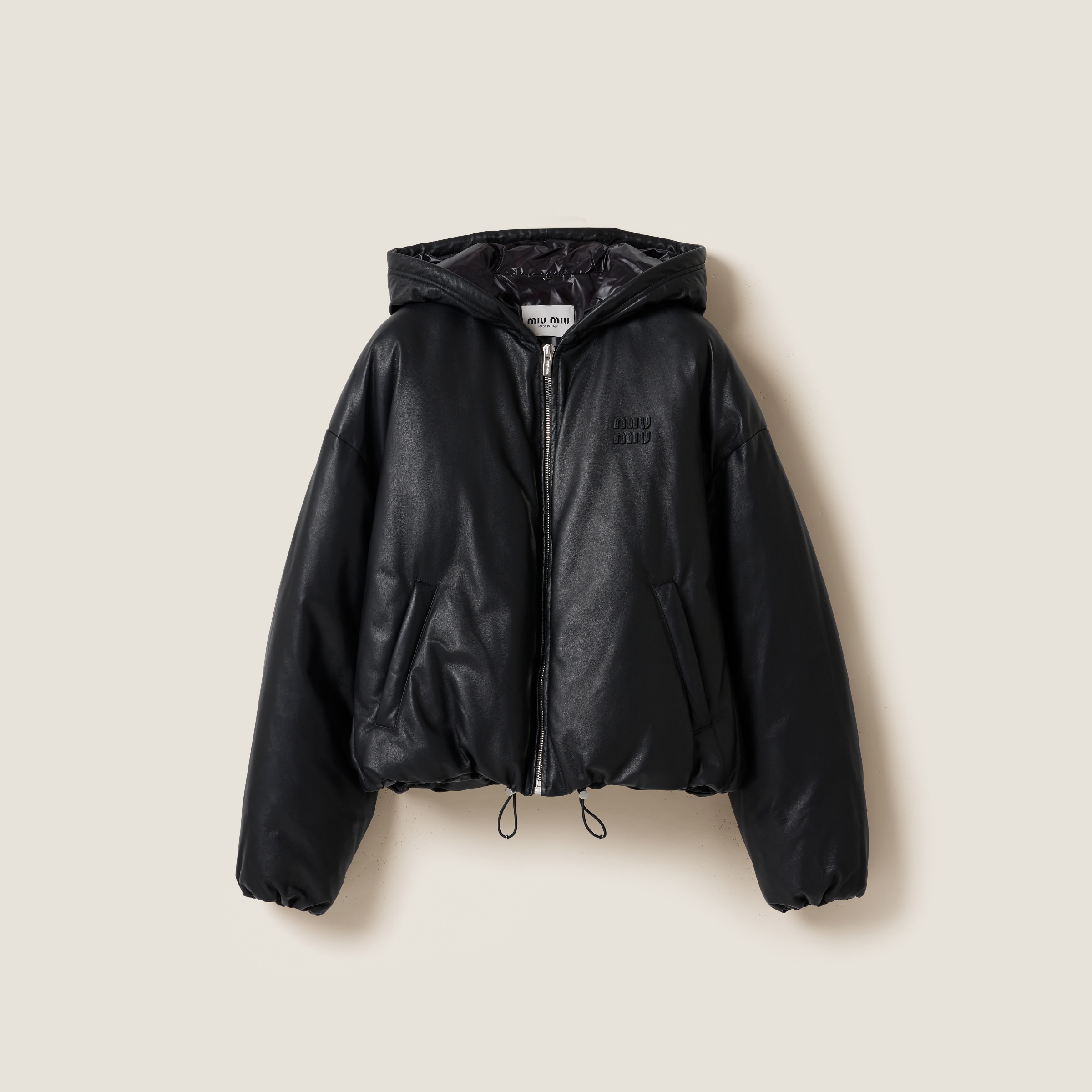 Padded nappa leather jacket