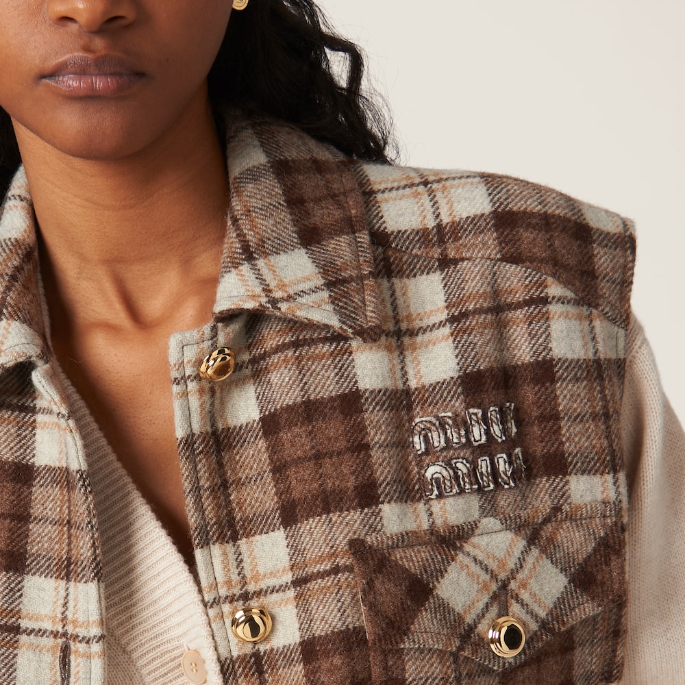 Check blouson vest